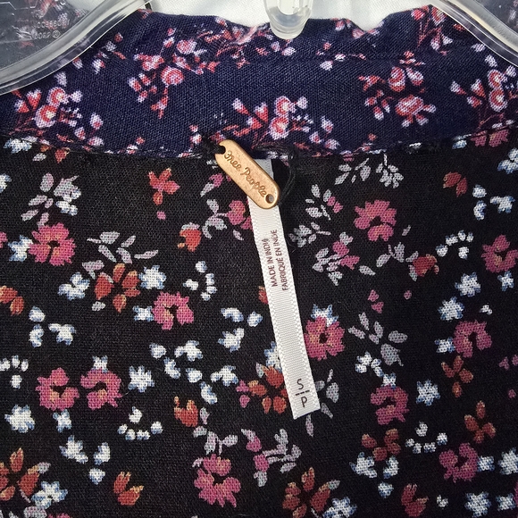 Free People Lost in You Floral Mini Dress Tunic Boho Cottagecore Oversized Small - Picture 4 of 8